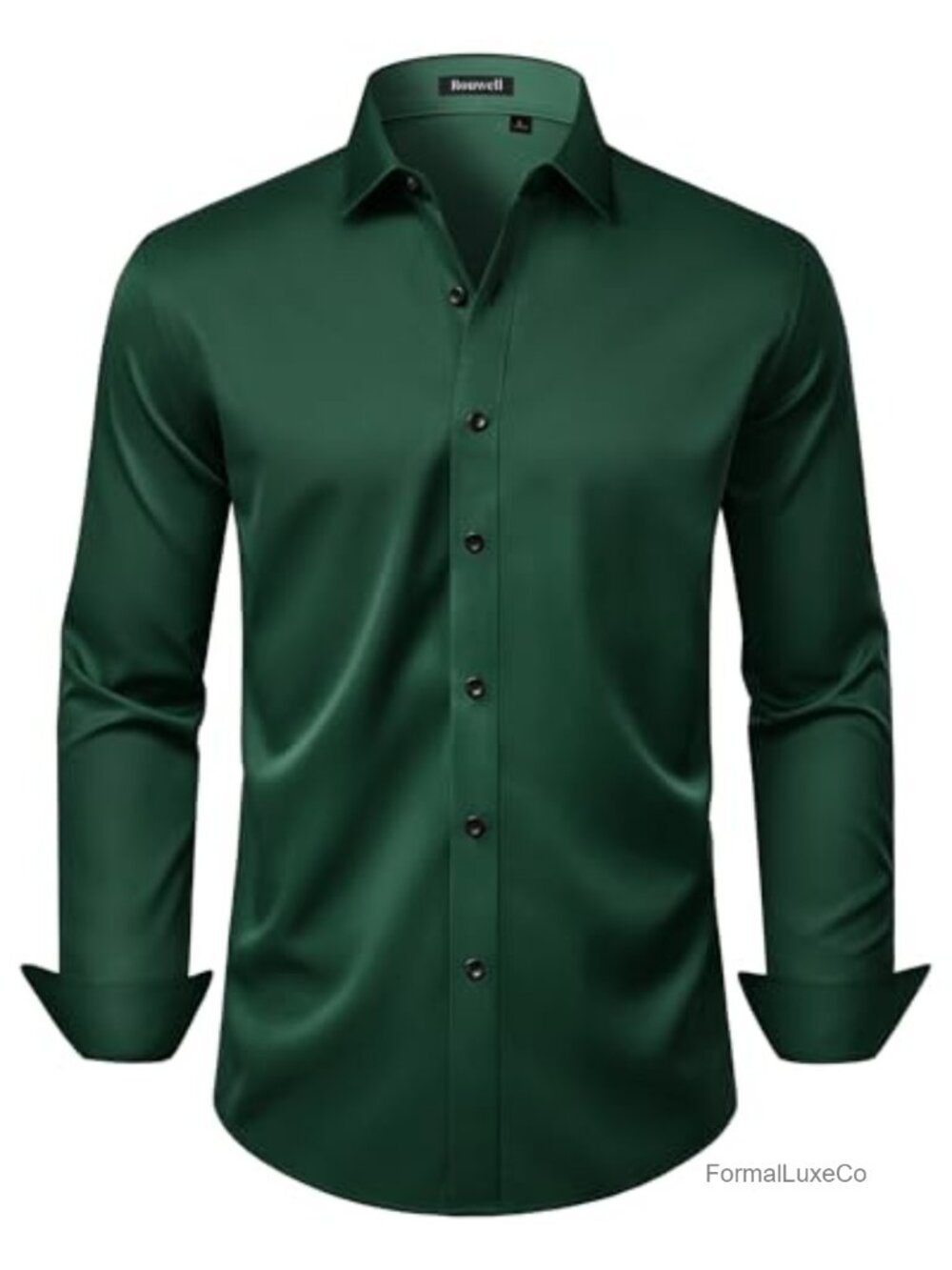 Mens Wrinkle Free Stretch Dress Shirt Regular Fit Long Sleeve Button Down
